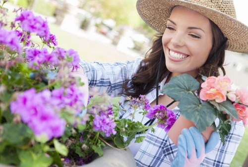 Secure landscaping payment setup with protected transaction details